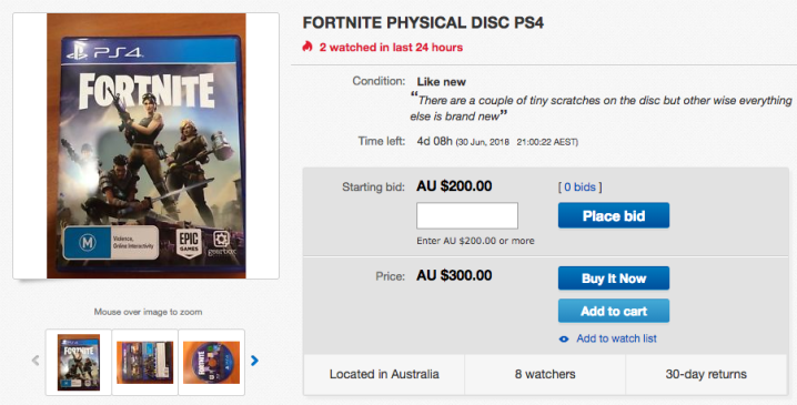 Physical Copies Of ‘Fortnite’, A Free Game, Are Selling For Up To $600