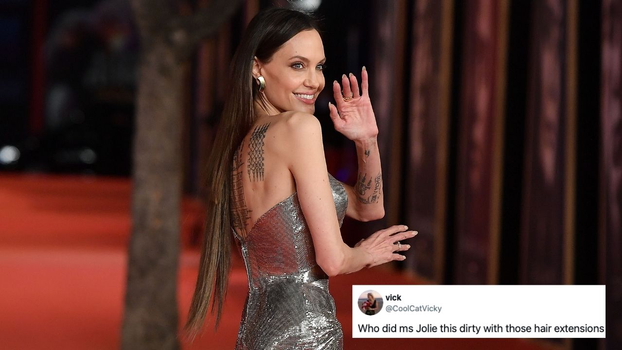 Angelina Jolie's Red Carpet Hair Malfunction: Extensions Photos