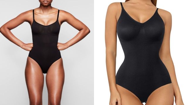 I'm 5'4 & 180 lbs with a thick tum, I found the softest Skims dupe  bodysuit on  but there's an issue 'down there