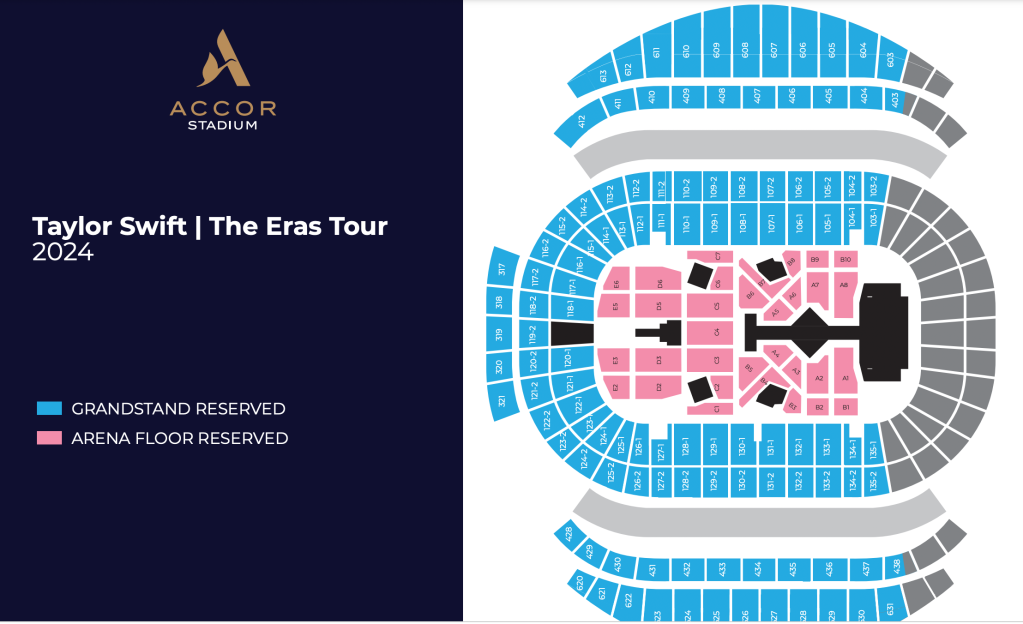 Taylor Swift Melbourne Tickets Seating Plan Images and Photos finder