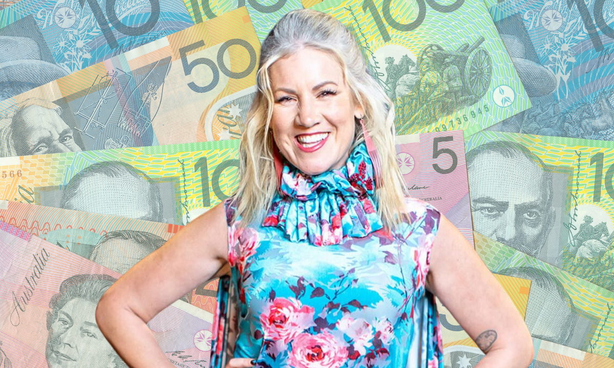 Lucinda Light from MAFS on an Australian money background