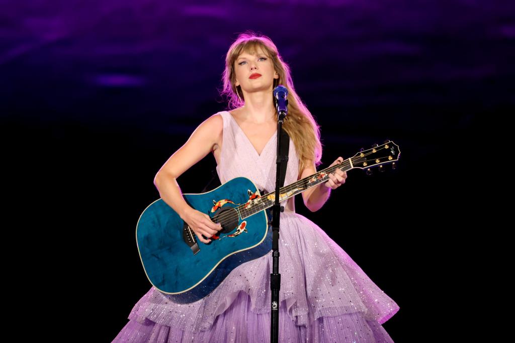 Taylor Swift performing at the Eras Tour