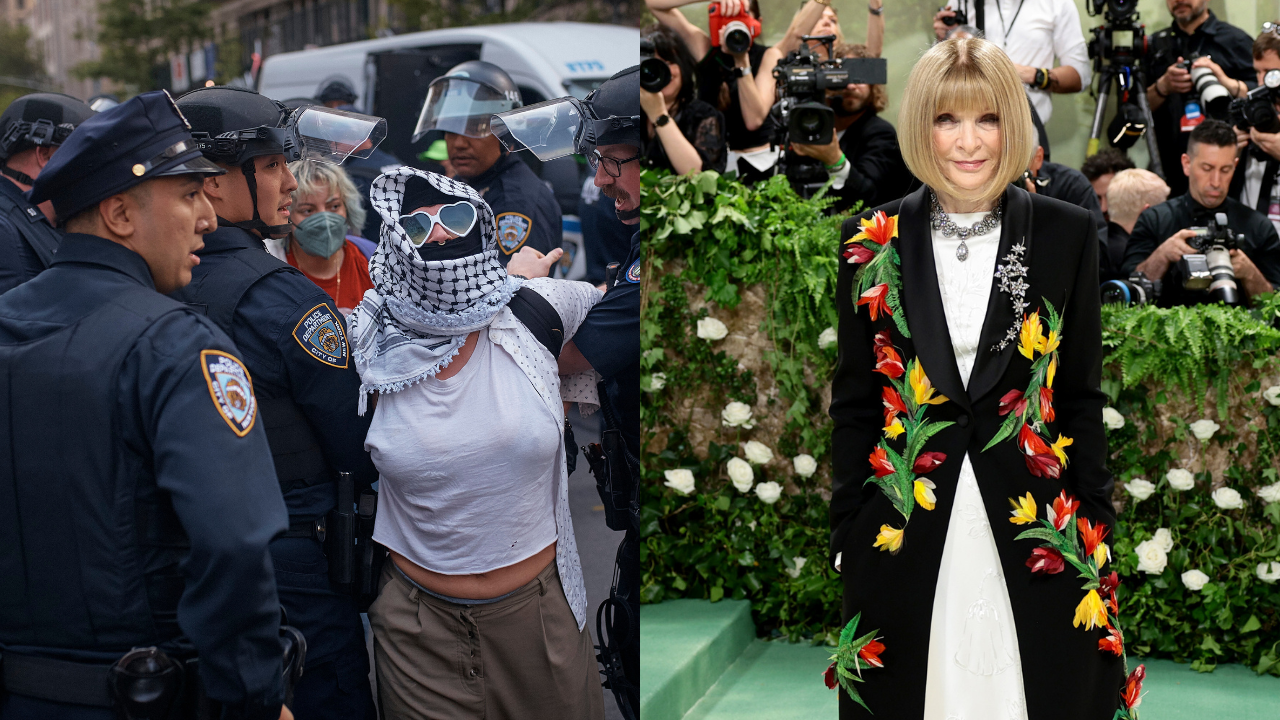 ProPalestine Protestors Clash With Police Outside Of Met Gala