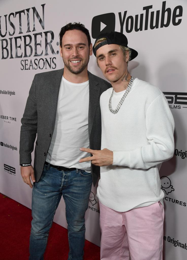Scooter Braun with Justin Bieber