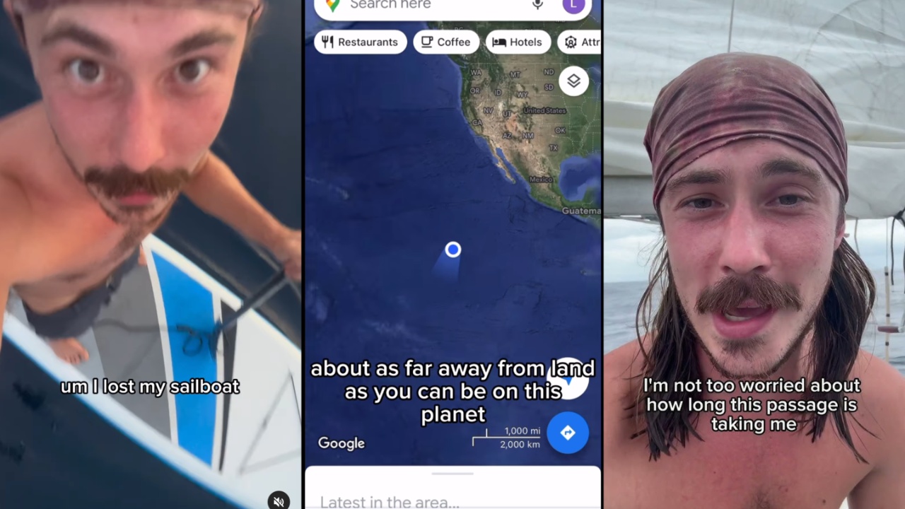This Man Is Solo Sailing The Pacific Ocean And I'm Seasick Just Watching