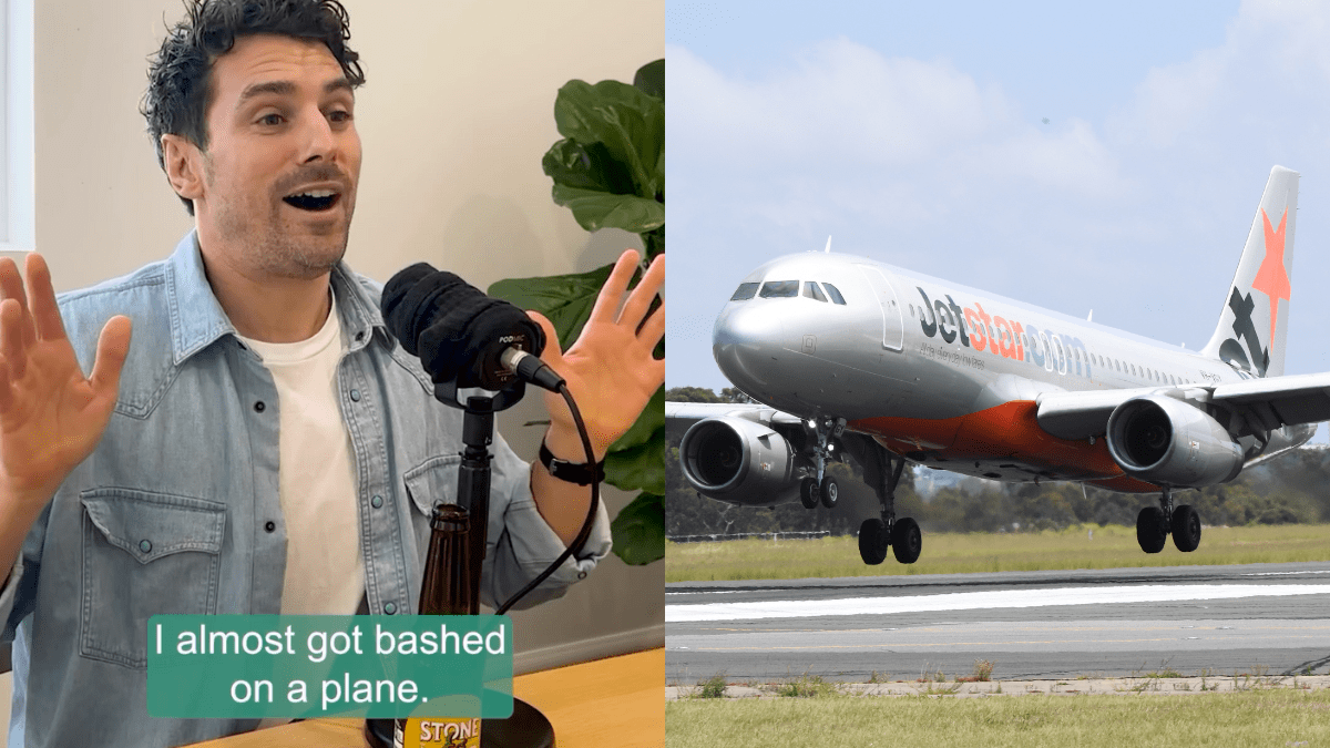 Matty J Johnson Bachelor Australia and Jetstar Plane