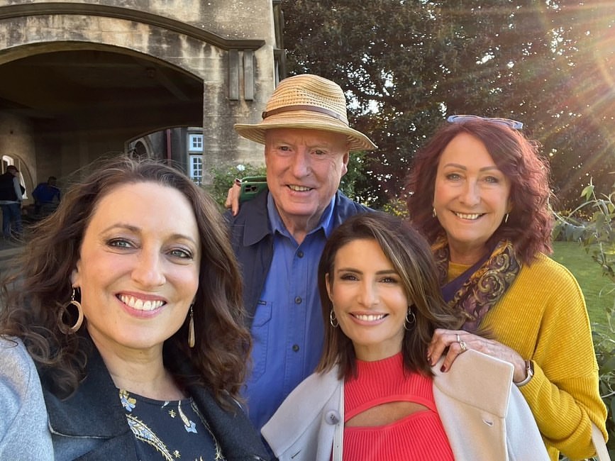 Georgie Parker, Ray Meagher, Ada Nicodemou and Lynne McGranger on the set of Home and Away.