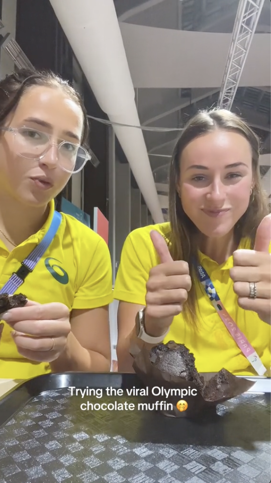 Aussie Brianna Throssell and Jenna Forrester olympics chocolate muffin